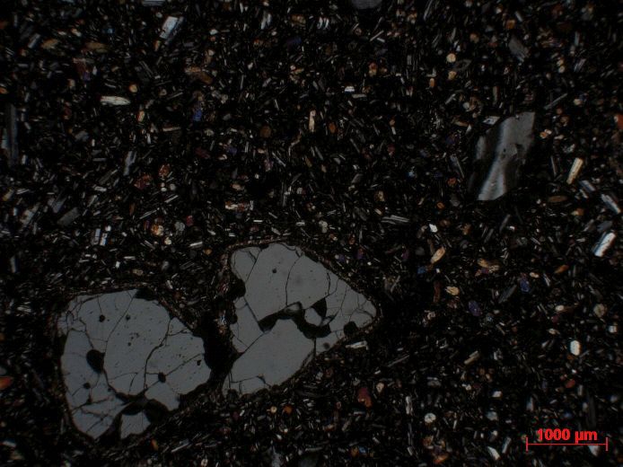  Microscope Basalte à quartz Basalte à xénocristaux de quartz et plagioclase Petites Antilles Morne Champagne  